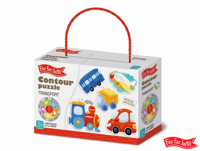 Puzzle transport Far Far Land pour enfants
