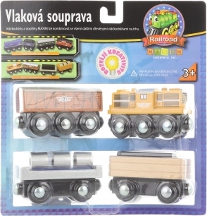 Ensemble de train de marchandises avec locomotive diesel