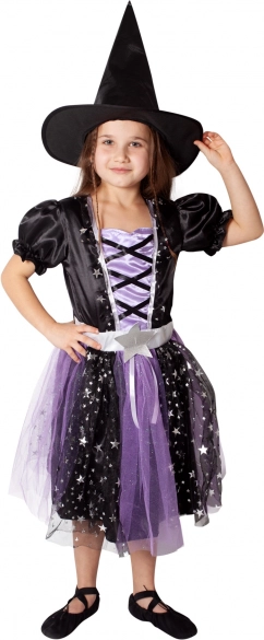 Costume sorcière pour enfant noir‑violet (S)