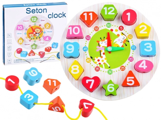 Horloge éducative en bois avec trieur