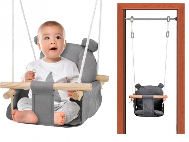 Balançoire pour enfants avec siège en bois
