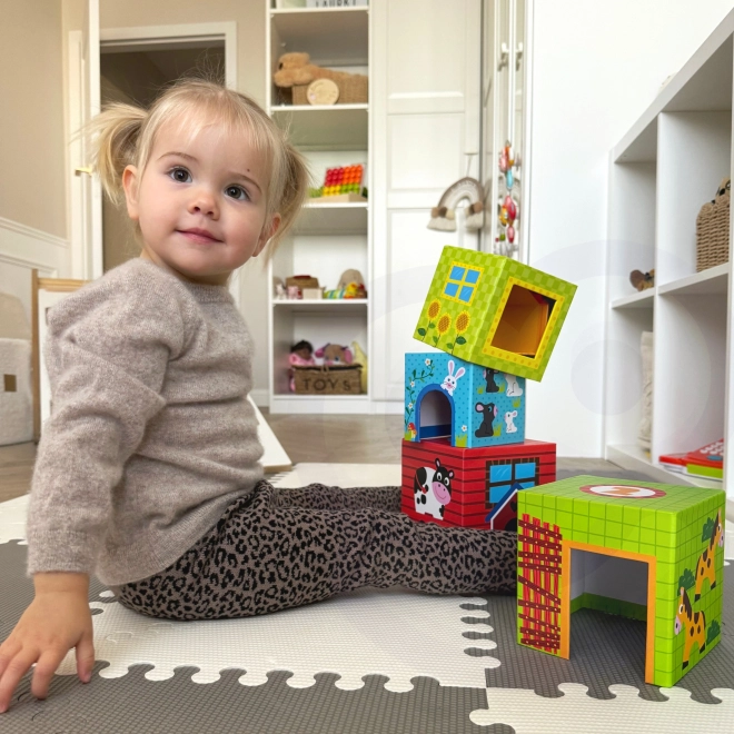 Woopie puzzle de ferme verte avec blocs et figurines