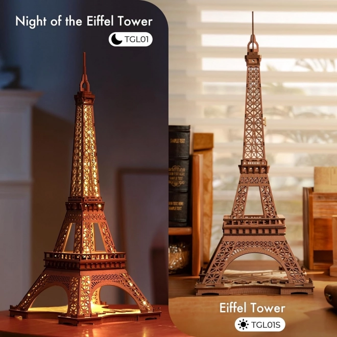 Puzzle 3D en bois RoboTime Rolife Nuit Éclairée Tour Eiffel