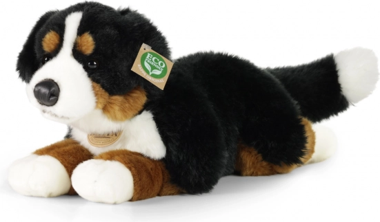 chien de montagne bernois en peluche couché 44 cm éco-responsable