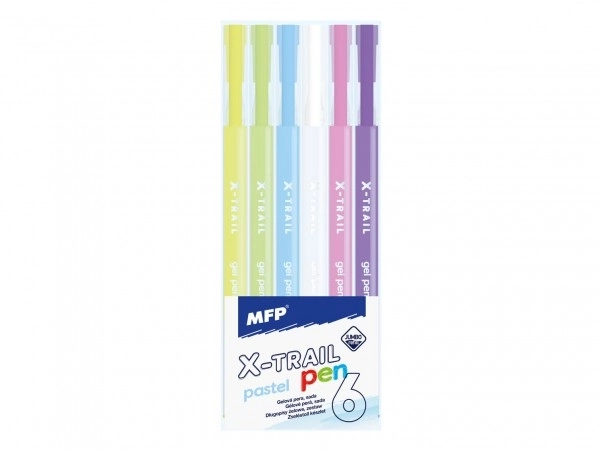Stylo gel pastel 6 pcs plastique sous blister 6x15x1,5cm