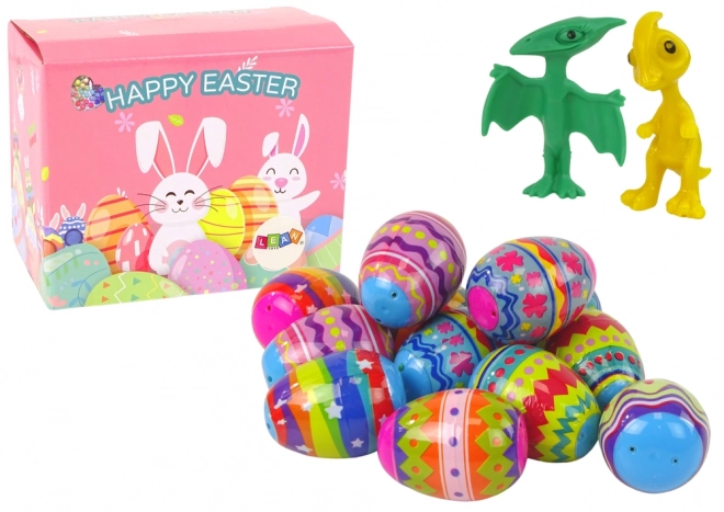 Ensemble de jouets de Pâques Œufs de Pâques Figurine dinosaure 12 pièces