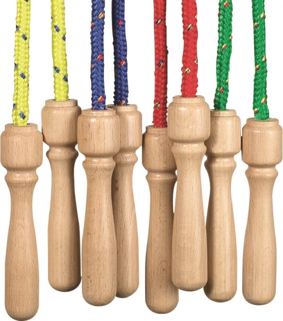 GOKI Corde à sauter avec poignées en bois 255 cm, 1 pièce (assortiment)