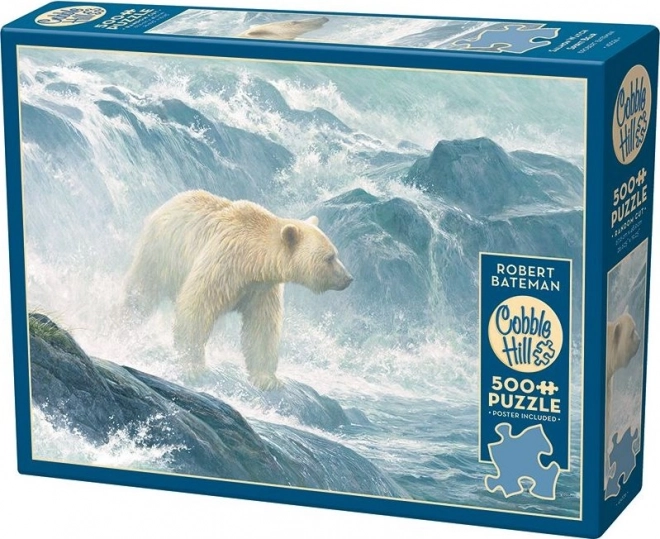Puzzle Chasse au saumon - Ours polaire 500 pièces
