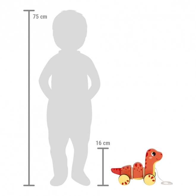 Petite patte Jouet à tirer en bois Dino