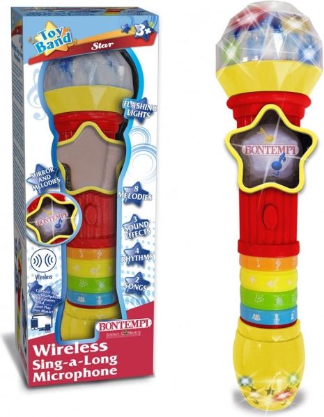 Microphone sans fil avec effets lumineux et mélodies