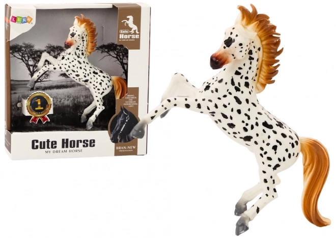 Figurine cheval blanc tacheté cheval debout écurie ferme cheval mignon