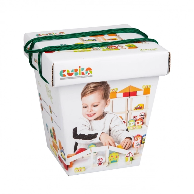 CUBIKA 13913 Transport en ville - jeu de construction en bois 55 pièces