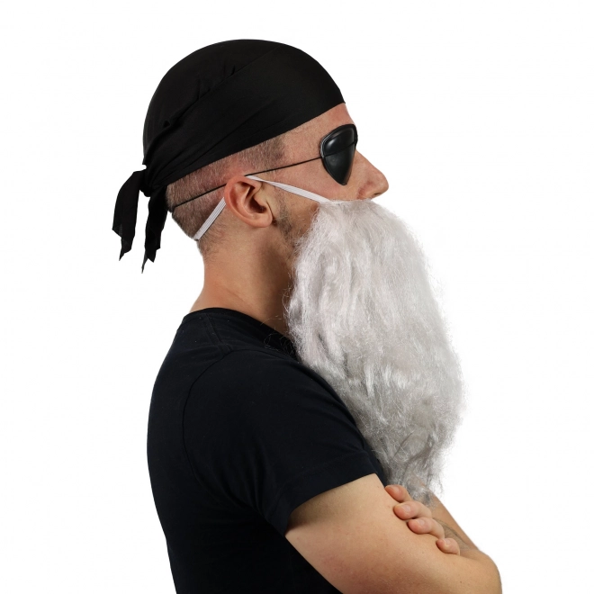 Barbe de pirate avec foulard et cache-œil