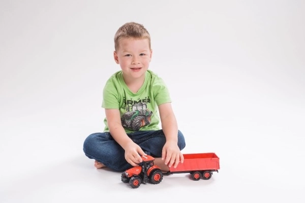 Tracteur rouge Zetor avec remorque et effets sonores et lumineux - 36 cm