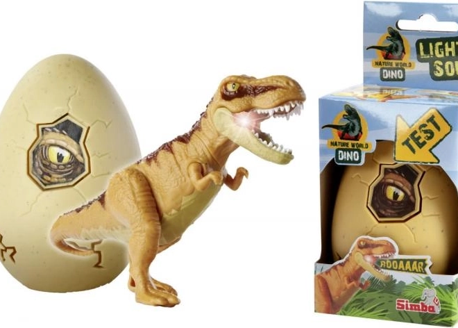 Figurine de dinosaure lumineuse dans un œuf