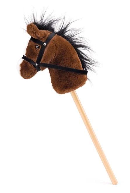 Cheval de loisir Bonnie bâton peluche - brun foncé