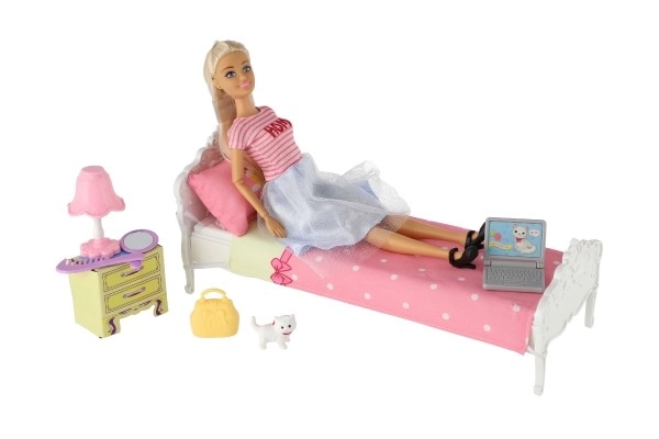 Poupée Anlily articulée avec chambre en plastique 26cm avec accessoires dans boîte 37x27x17cm