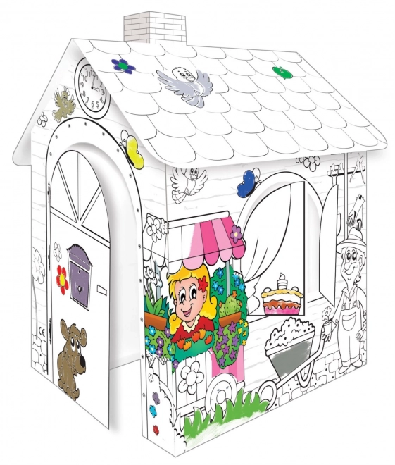 Maison à colorier Mochtoys Jardin d'enfants