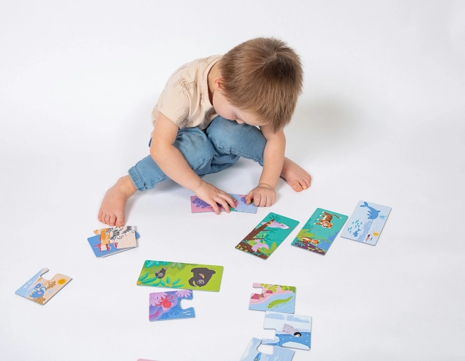 KukiKuk 80036 Véééliké duo puzzle Où vivent les animaux