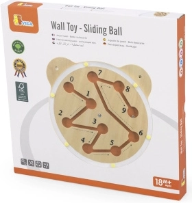Viga panneau mural labyrinthe en bois avec bille – ourson, Montessori, FSC