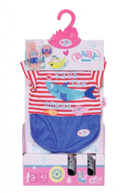 BABY born pyjama et chaussons, bleus, 43 cm