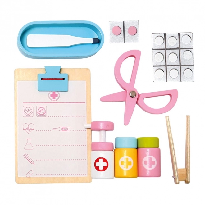 Bino Ensemble médical dans une valise en bois