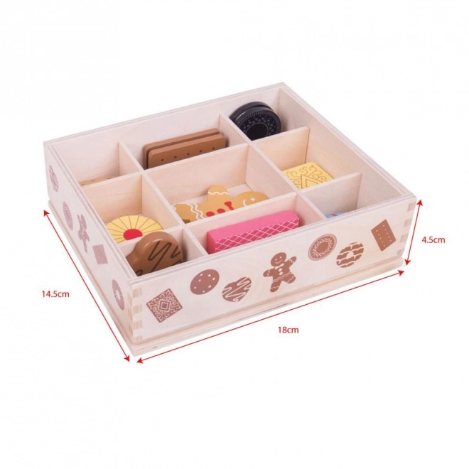 Bigjigs Toys Boîte avec des biscuits en bois