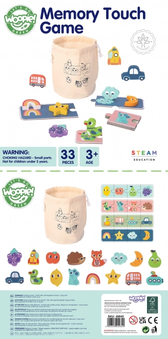 Woopie Green Pexeso en bois - Puzzle tactile