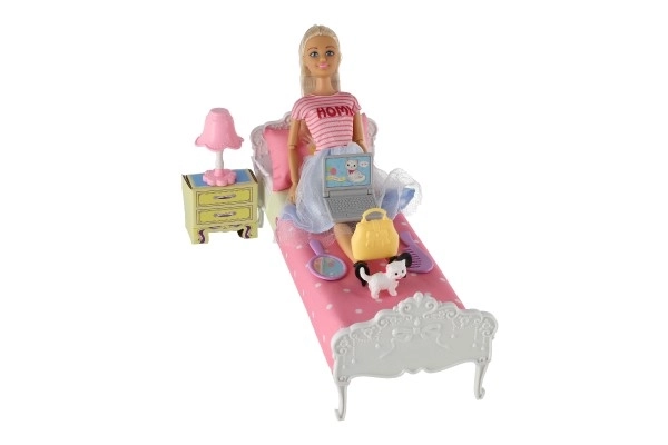 Poupée Anlily articulée avec chambre en plastique 26cm avec accessoires dans boîte 37x27x17cm