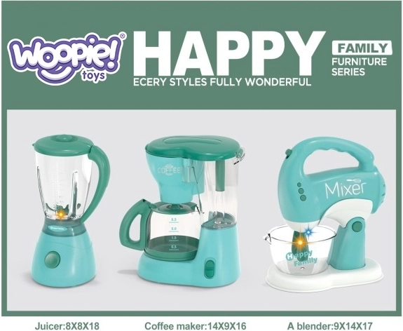 WOOPIE Ensemble d'appareils ménagers pour enfants 3 en 1 Mixeur Blender Robot de cuisine