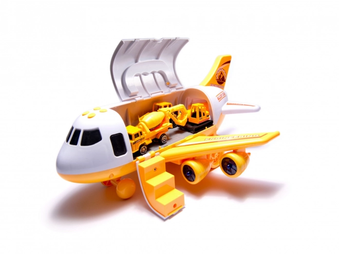 Avion de fret avec engins de chantier
