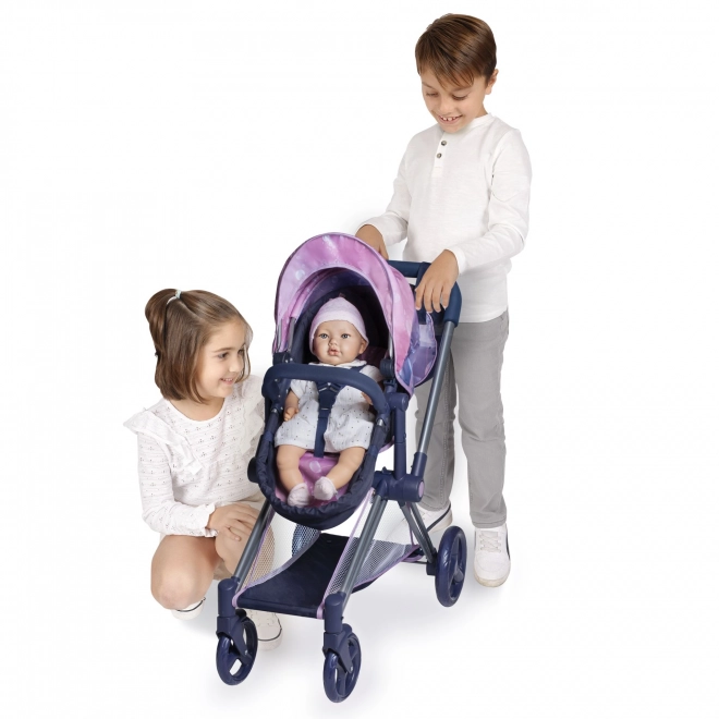 DeCuevas 81776 Poussette pliable pour poupées 3 en 1 avec sac Magic Bubble 2024 - 73 cm