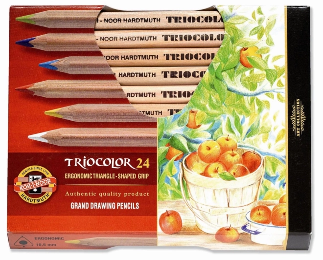 KOH-I-NOOR Crayons triangulaires 3154 Triocolor Natur épais 24 pcs