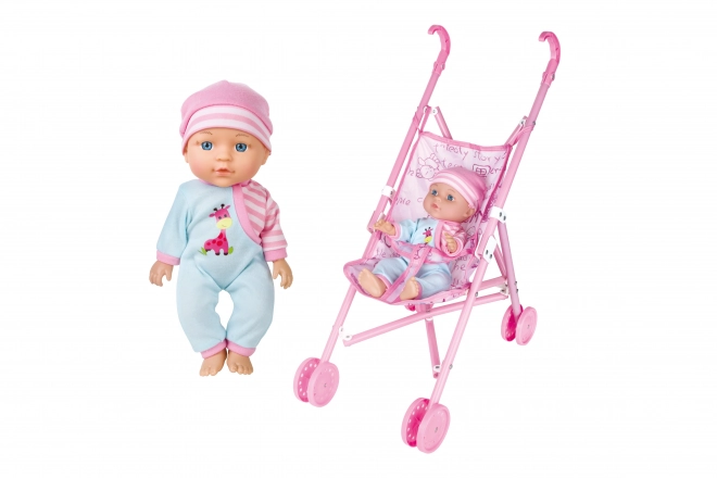 Bébé avec sons et poussette 27 cm - emballage tchèque
