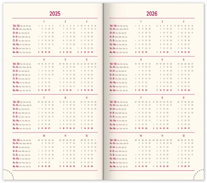 NOTIQUE Agenda de Poche Diario 2025, rose, 9 x 15,5 cm