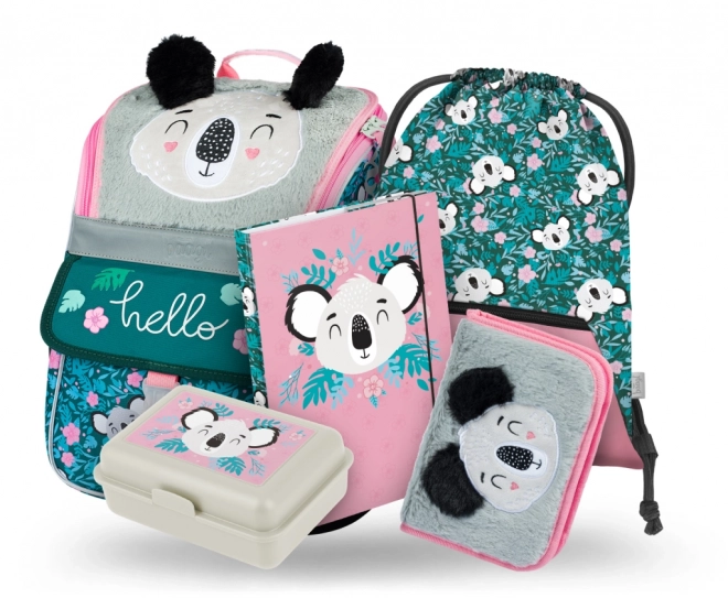 BAAGL SET 5 Zippy Baby Koala : cartable, trousse, sac, chemise, boîte