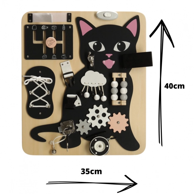 Planche sensorielle en bois Chat