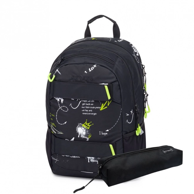 Sac à dos étudiant OXY Sport Graffiti avec trousse