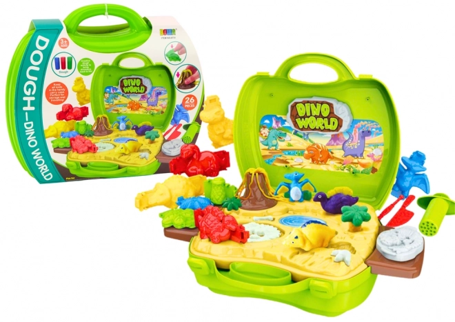 Monde des Dinosaures dans une Valise Formes Outils Vert