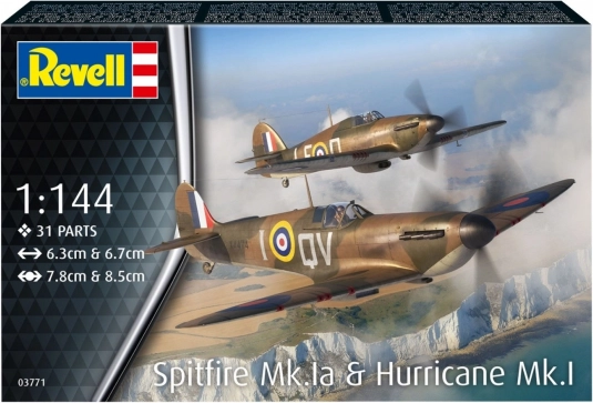 Maquettes d’avions Supermarine Spitfire Mk.Ia & Hawker Hurricane 1/144
