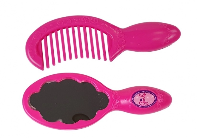 Kit cosmétique avec accessoires Sèche-cheveux Redresseur rose