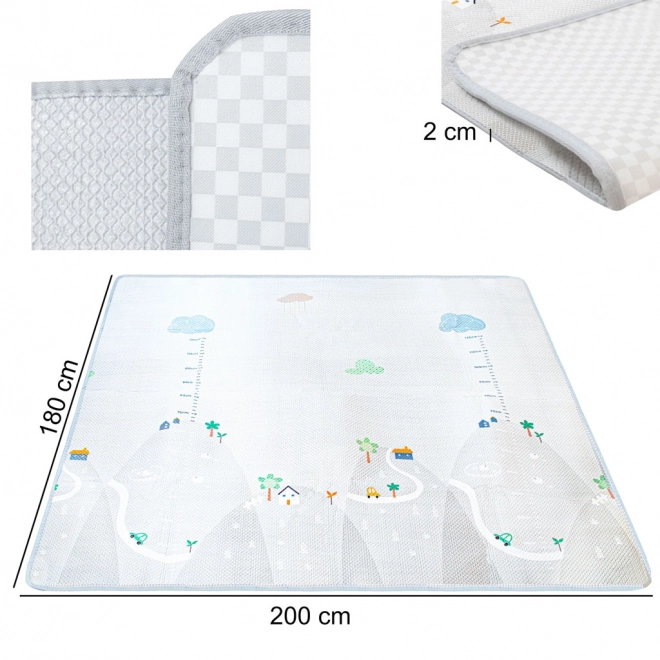 Tapis éducatif avec mètre de croissance 200x180x1cm