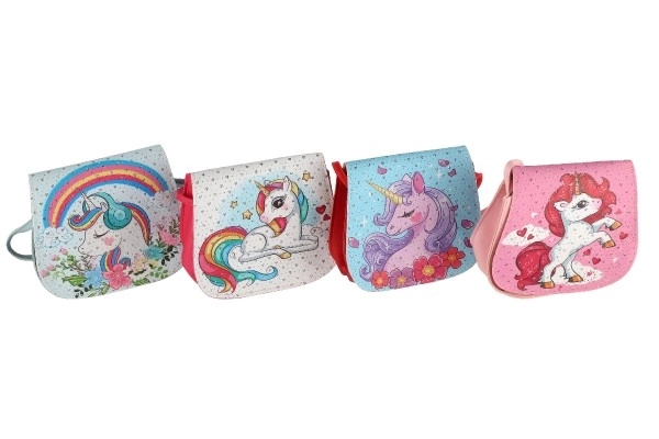 Sac à main/Sac licorne avec strass en plastique 4 couleurs dans un sachet 17x15x3cm