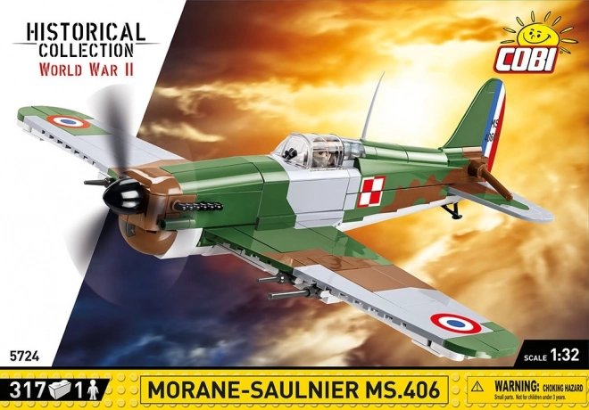 COBI Morane‑Saulnier MS.406 – maquette d’avion historique à l’échelle 1:32 (317 pièces)
