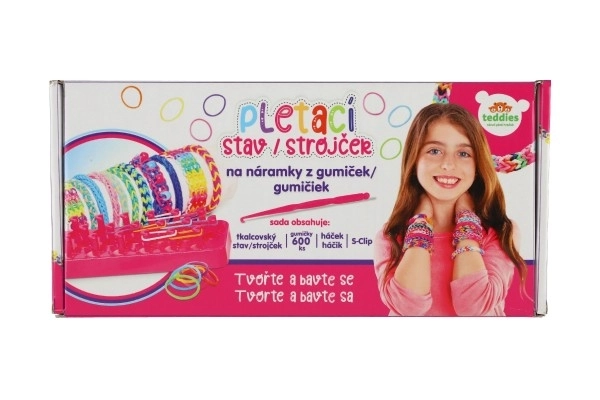 Crée ton propre bracelet - élastiques 600 pcs + accessoires + métier à tisser pour bracelets dans une boîte 27x13x4cm