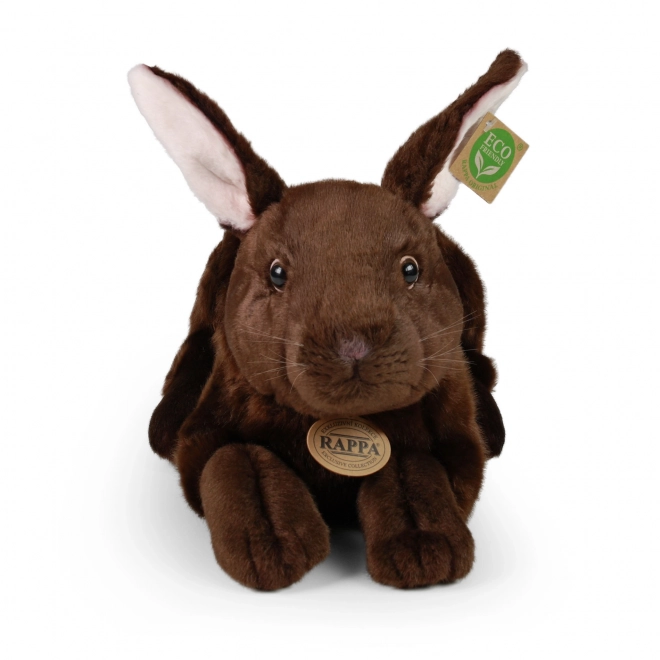 Lapin en peluche marron allongé 36 cm ÉCO-RESPONSABLE