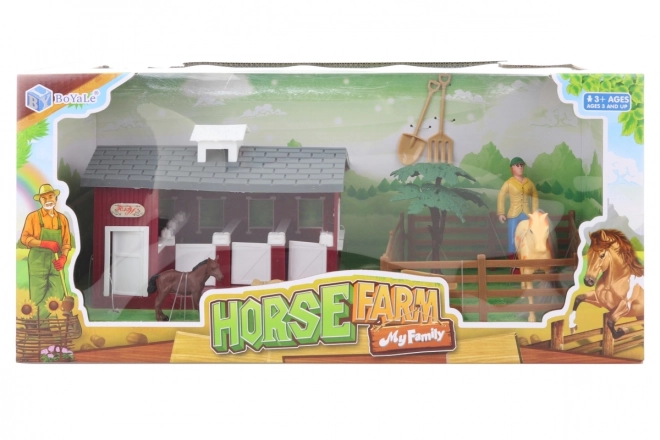 Étable pour chevaux avec accessoires