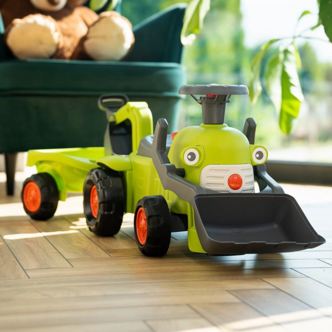 Tracteur roulant Claas avec remorque, chargeur et pelle