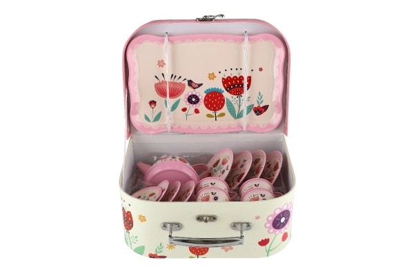 Ensemble de vaisselle en métal dans une valise 26x19x10,5cm