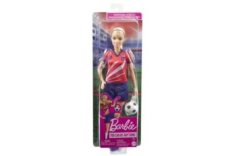Barbie poupée de football en maillot rouge